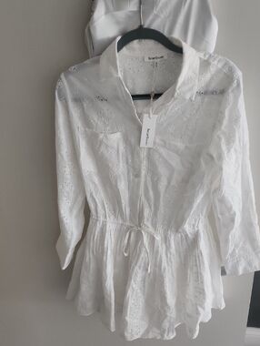 Heartloom White Eyelet Drawstring Jumper Skort
